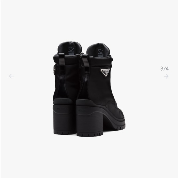 NEW IN BOX PRADA Brushed leather and nylon laced booties Sz 37.5 - Picture 4 of 12